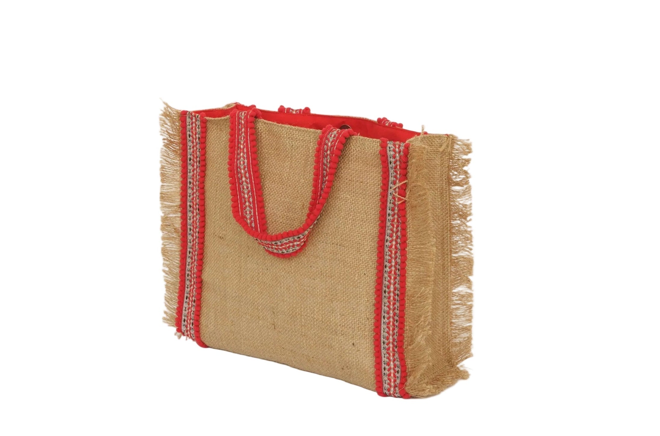 Shopper Jute, model Grecia - Red
