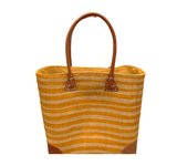 Woven bag with stripes - Yellow