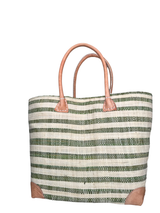 Woven bag with stripes - Green
