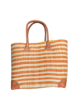 Woven bag with stripes - Orange