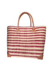 Woven bag with stripes - Red